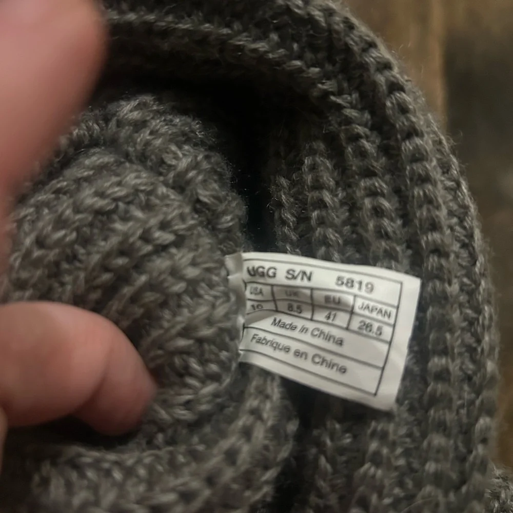 UGG Australia Classic Cardy Gray‎ Knit S/N 5819 Womens Tall Boots US Size 10